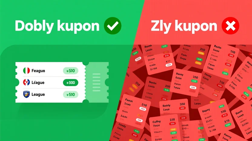 Porównanie przykładów dobrych i złych kuponów akumulatorowych z analizą